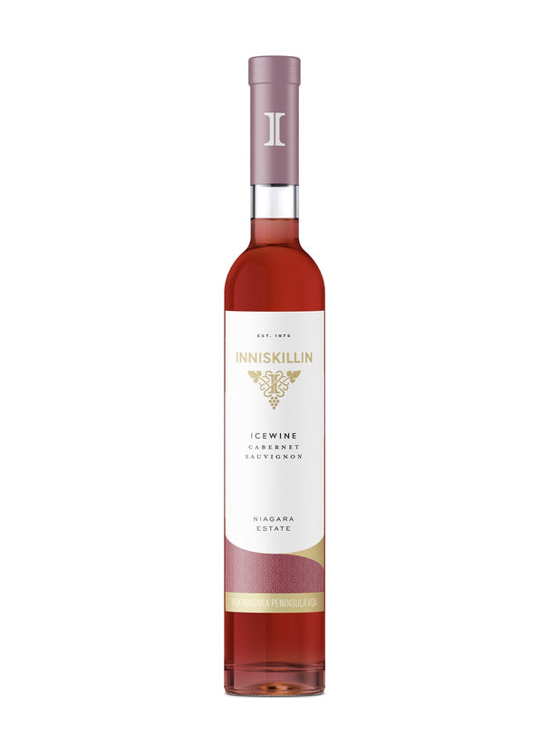 이니스킬린 카베르네 소비뇽 아이스와인 375ml, 보라색 캡과 흰색 라벨의 캐나다 나이아가라 와인 병
